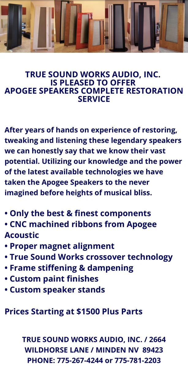 Apogee Acoustics "Full Range" aka "The Apogee" Speakers - Spectacular - Image 26