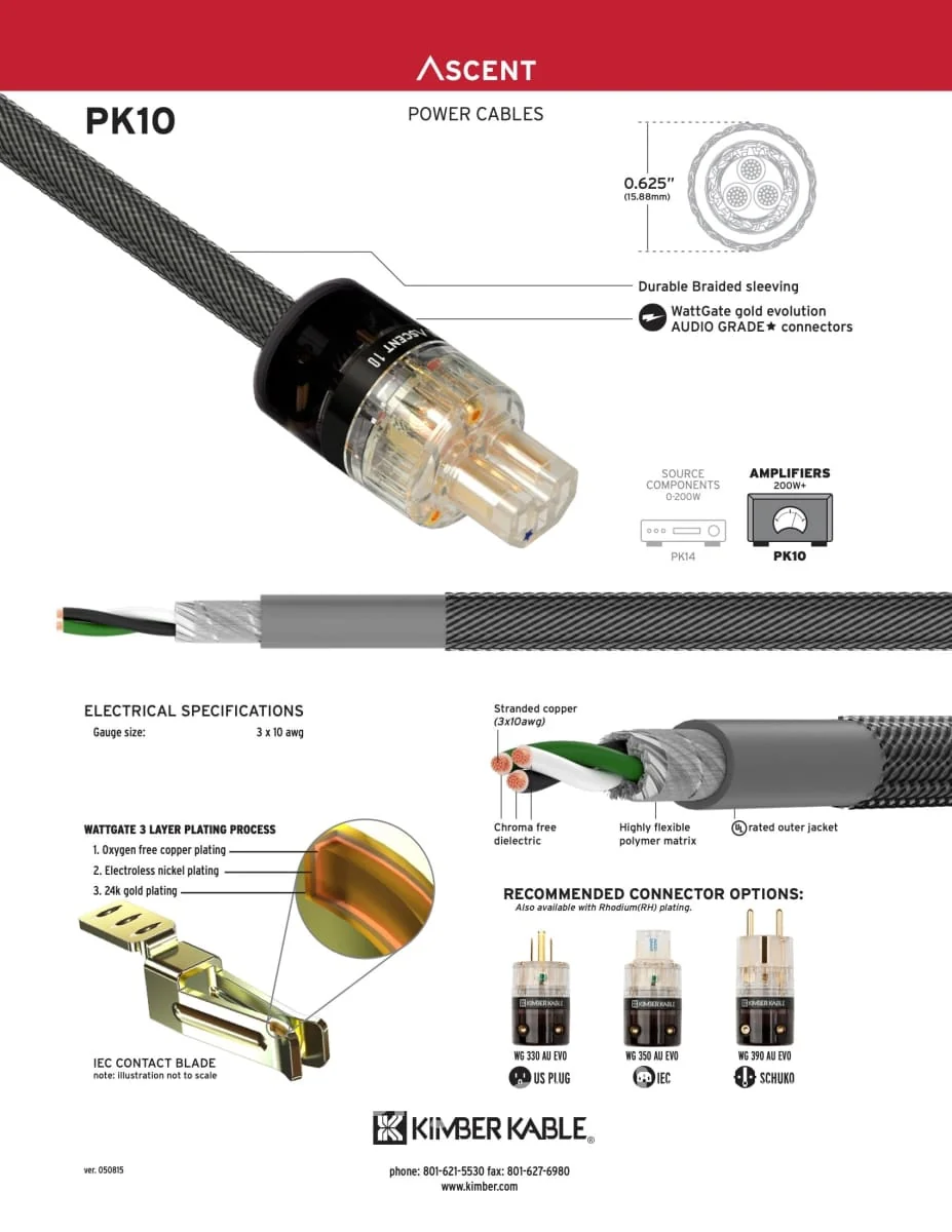 Kimber Kable - Ascent Series PK10 Power Cord - New - Image 3