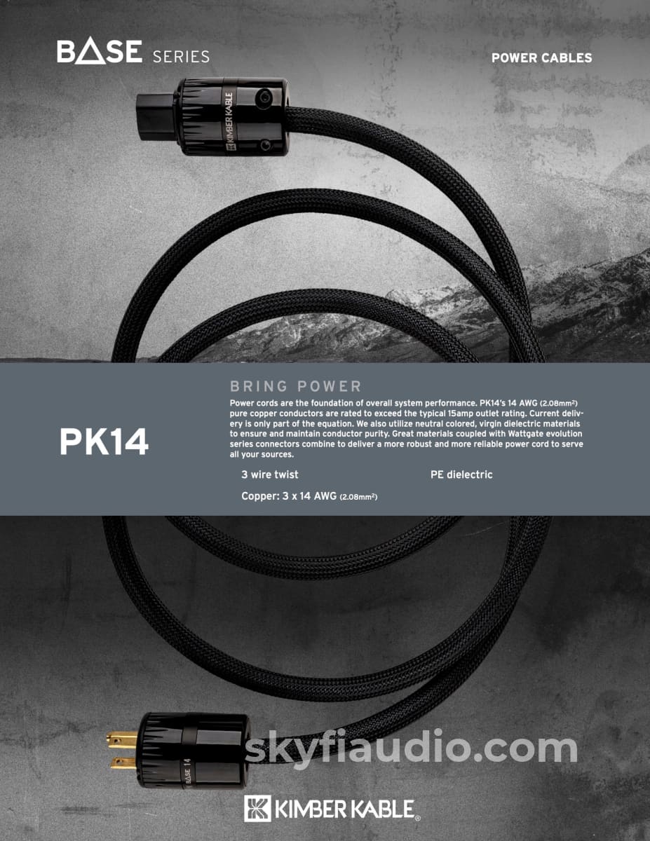 Kimber Kable - Base Series PK14 Power Cord - Brand New - Image 2