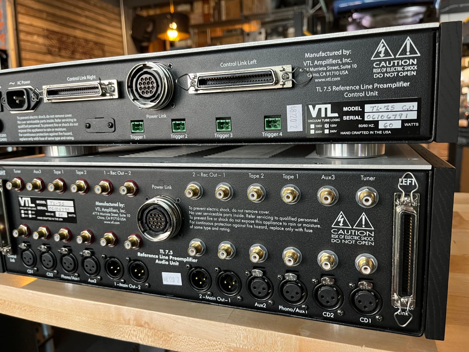 VTL TL7.5 Two Piece Tube/FET Reference Preamplifier - w/ Custom Black Ash Side Panels - Image 12